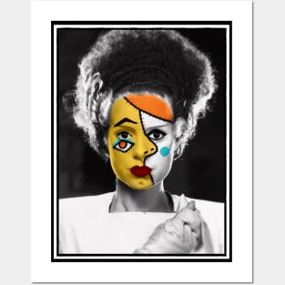 Surreal Cubist Bride of Frankenstein Posters and Art